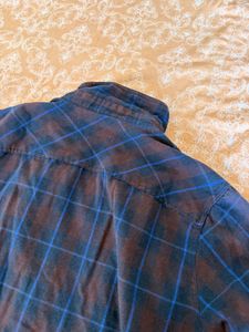 Men's Blue Plaid Flannel Shirt