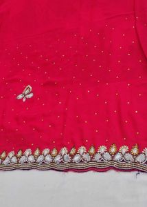 Stunning Embroidered Pink Saree