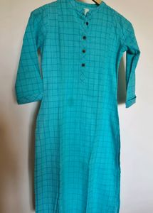 Blue KURTA Women Cotton 34" AJIO INDIE PICKS