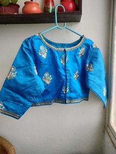 Beautiful Blue Embroidered Blouse