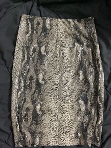 y2k Sequin Snake Print Midi Skirt