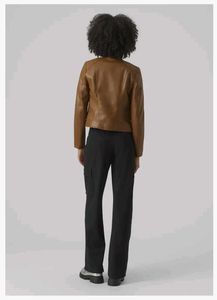 Women's Brown Faux Leather Jacket