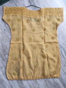 Lemon Yellow Chikankari Top