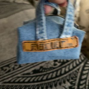 Denim Pouch with Zipper