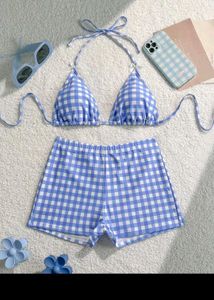 Cute bow Gingham Bikini Set