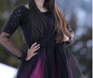 Pink Black Heavy Gown