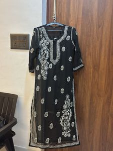 Elegant Black Chikankari Kurta