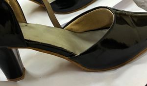 Classic Black Patent Heels with Ankle Strap