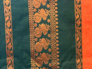 Beautiful Orange &amp; Green Saree