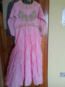 Beautiful Pink Embroidered Ethnic Gown