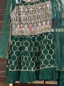 Green Embroidered Kurta Set
