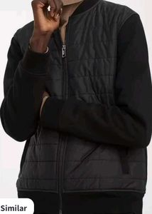 H&amp;M Men Black Quilted Bomber Jacket