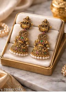 Antique Gold Jhumka Earrings