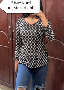 Printed Black Kurti
