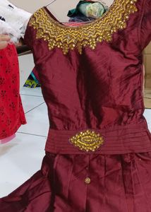 Dark Maroon Wedding Guest Gown