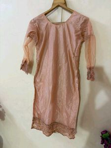 Peach Embroidered Kurta Set