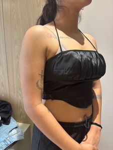 Black Smocked Tube Top