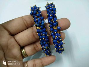 Blue Beaded Bangle