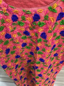 Embroidered Pink Kurti - Perfect for Casual Wear