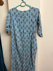 Light Blue Printed Kurta with pant