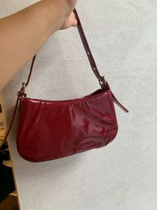 cherry red burgundy shoulder bag