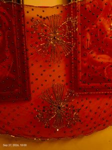 Embellished Red Dupatta