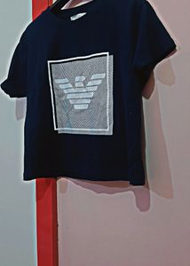 Crop Top Color-Navy Blue