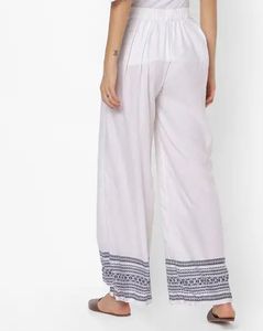 BIBA Off-White Wide-Leg Palazzo