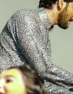 Sparkling Sequin Asymmetrical Kurta for Men