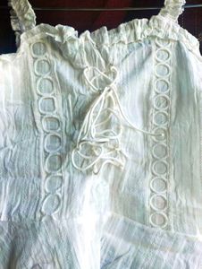 URBANIC White Lace Cotton Cami Top