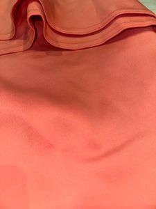 Coral Peplum Strapless Dress