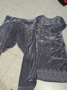 Velvet Salwar Kameez Set