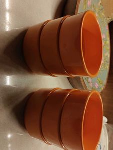 Set of 6 Serve Well Orange Bowls