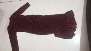 Sparkly Red Maxi Dress with Ruffle Detail