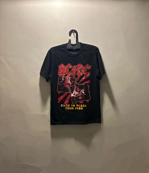 T-Shirts | ACDC Back in Black Tour 1980 T-Shirt | Freeup