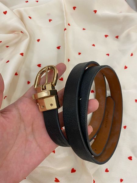 Van Heusen Belt  Women\'s Genuine Leather 20160-1V Size M/L Brass Buckle Van Heusen | Accessories | Van Heusen Black Belt With Silver  main image 4