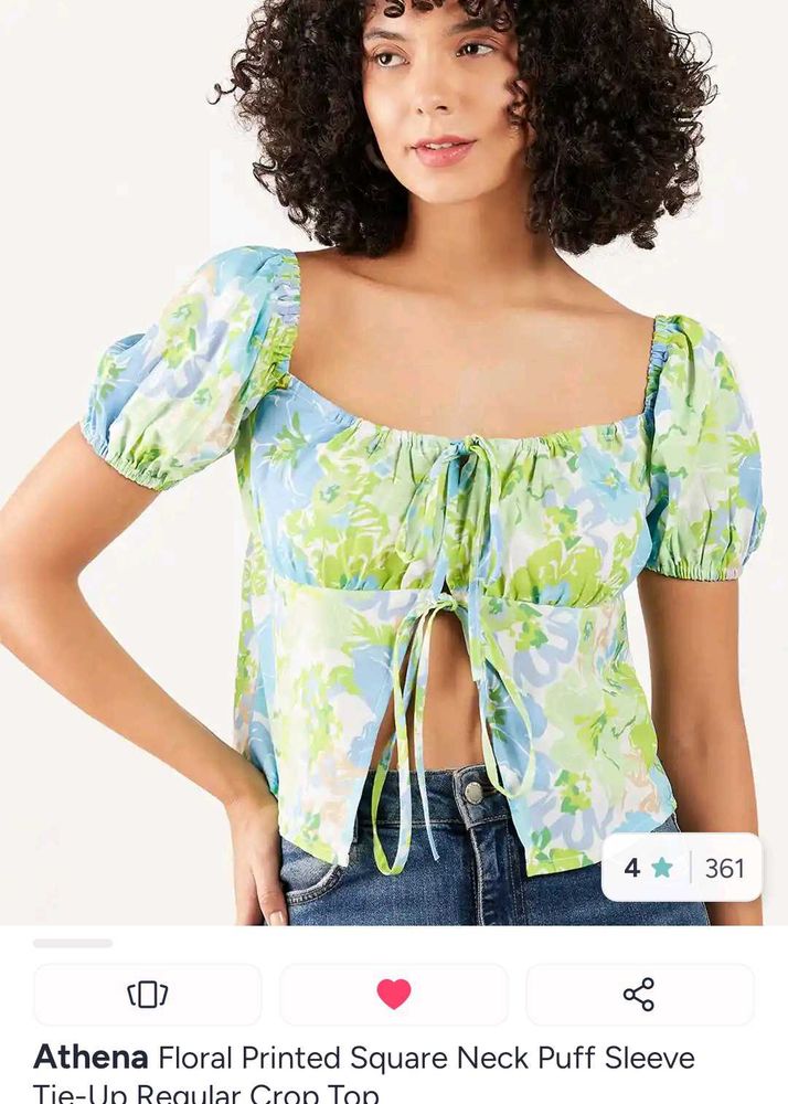 Athena Floral Print Tie-Up Crop Top