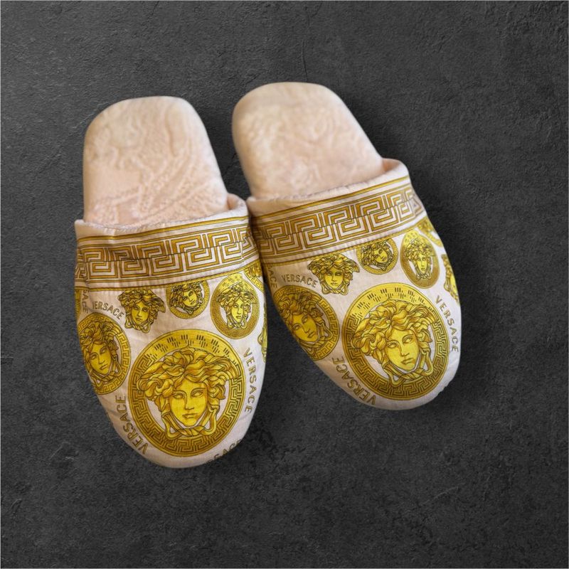 Versace Gold Medusa Slippers