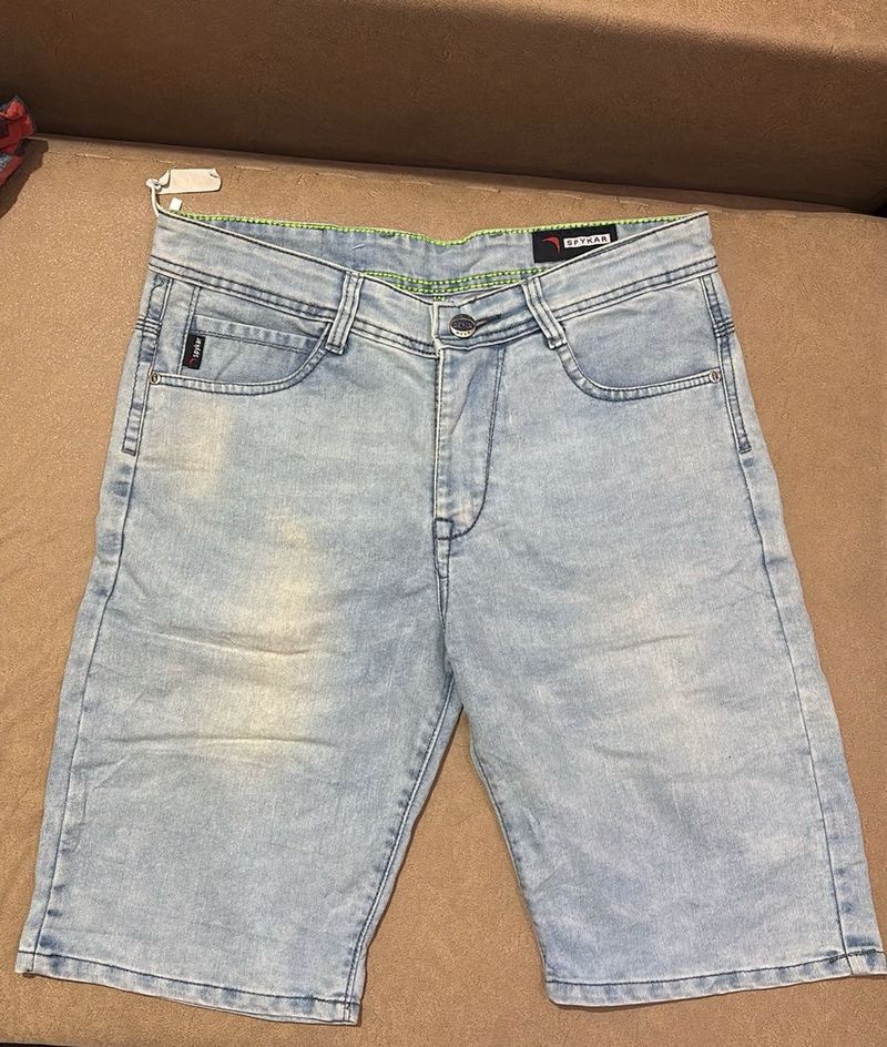 Spykar y2k blue denim shorts new with tag