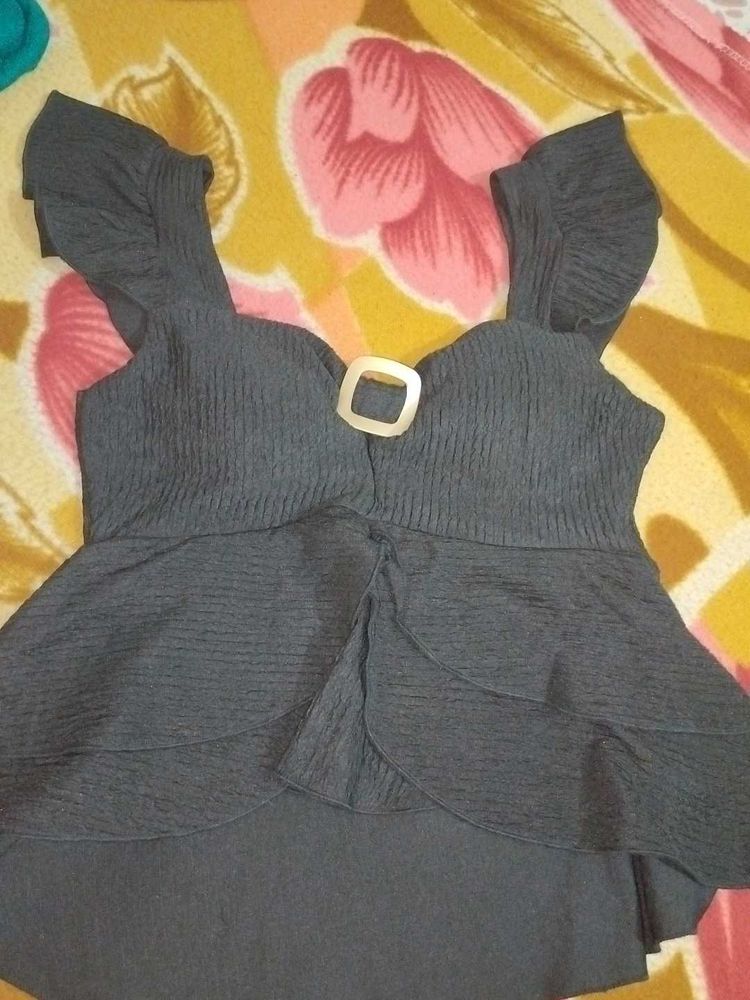 Chic Ruffle Peplum Top