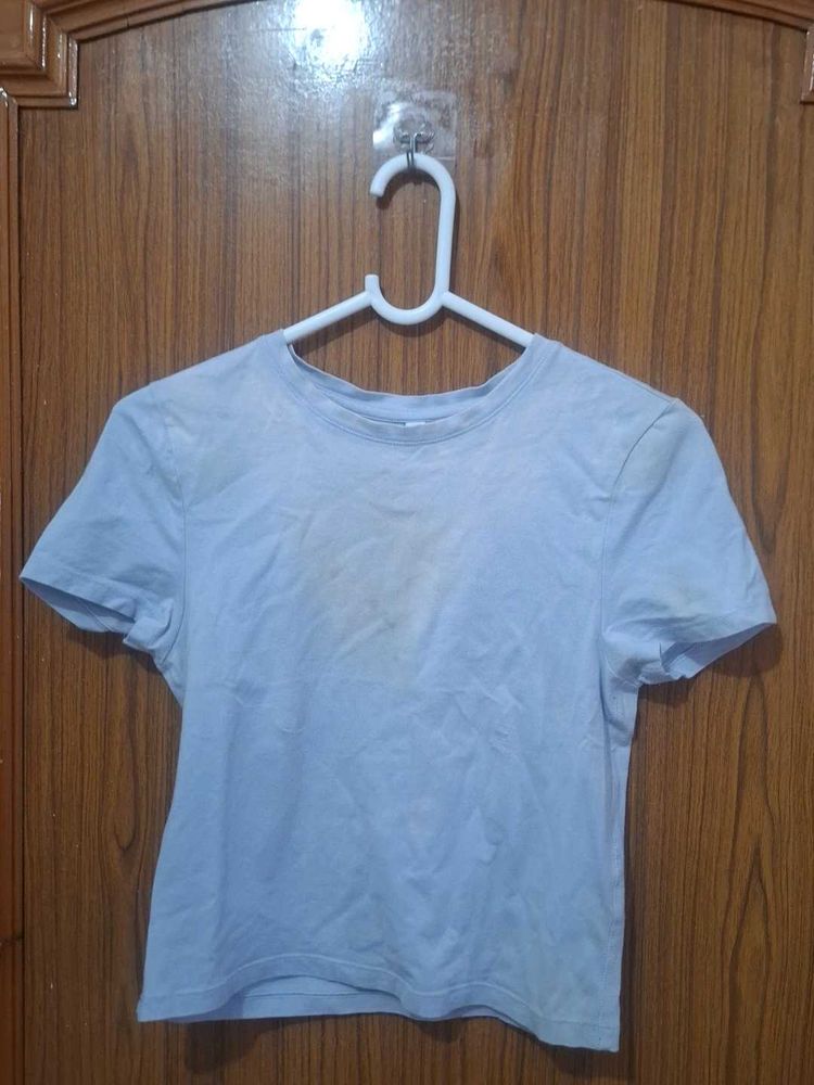 Light Blue Cropped T-Shirt