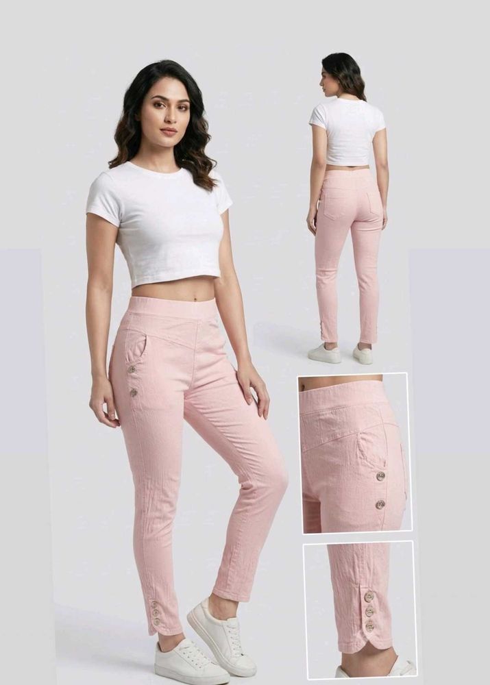 Chic Pink Cropped Pants