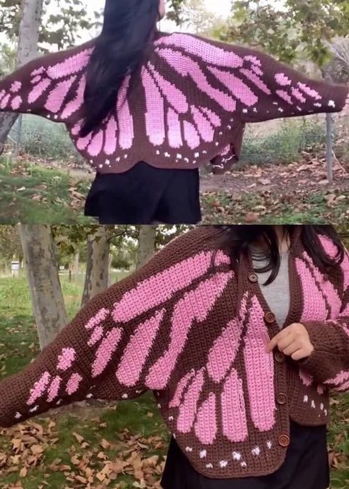 Crocheted Butterfly Cardigan