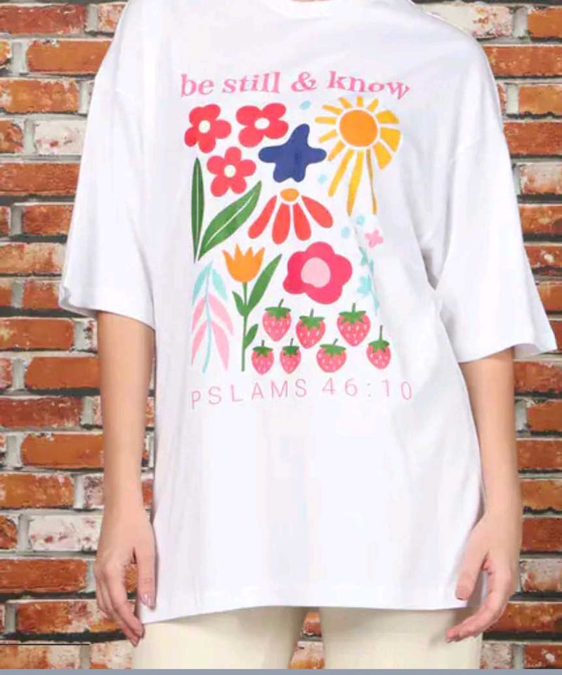 White oversized Graphic T-Shirt