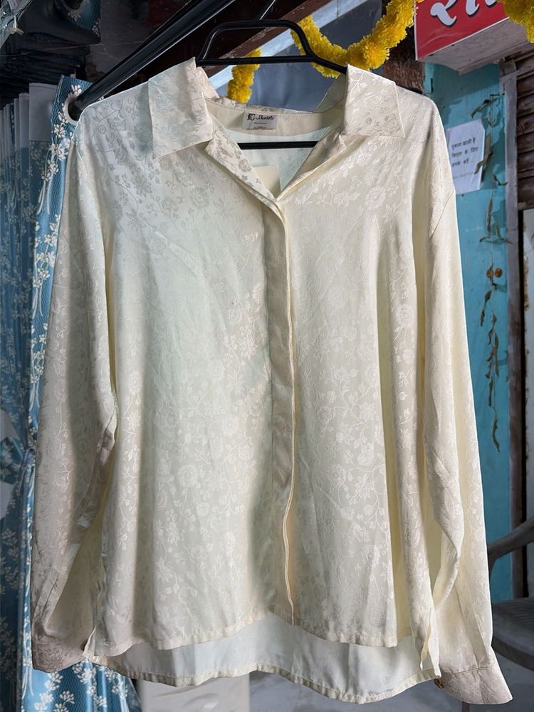 Elegant Cream Textured Blouse