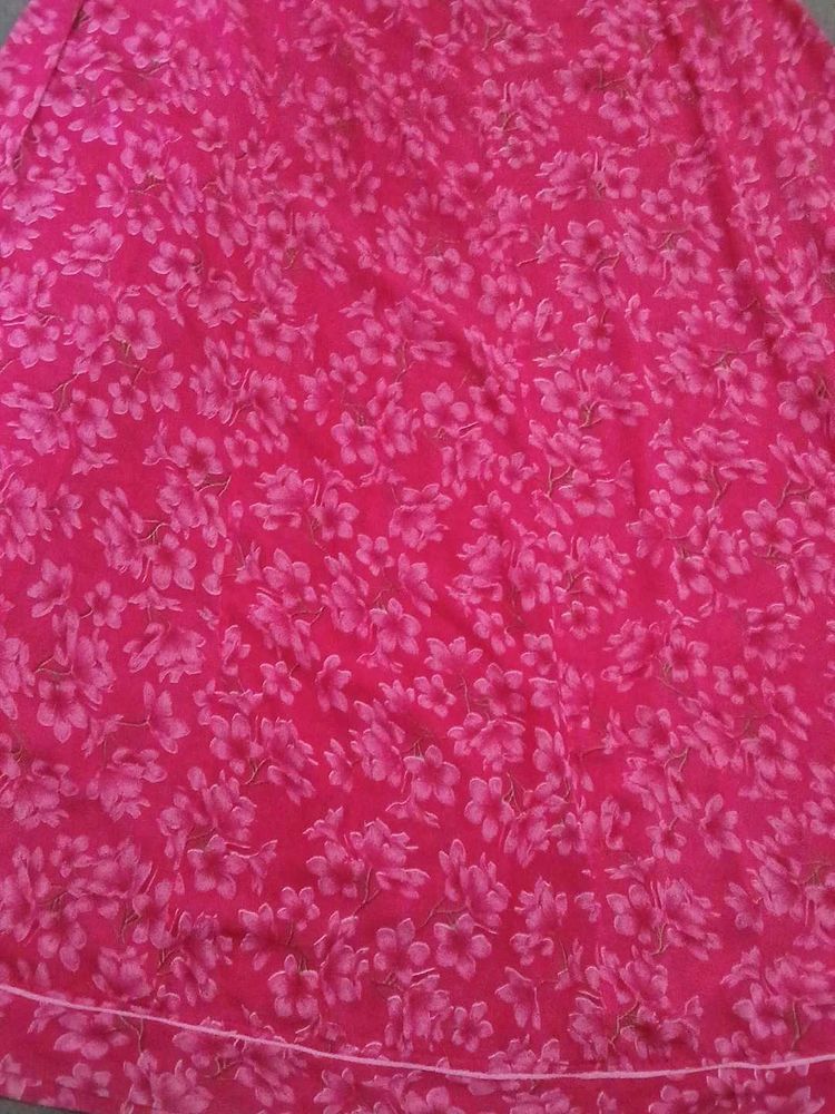 Vibrant Pink Floral Print lehenga suit