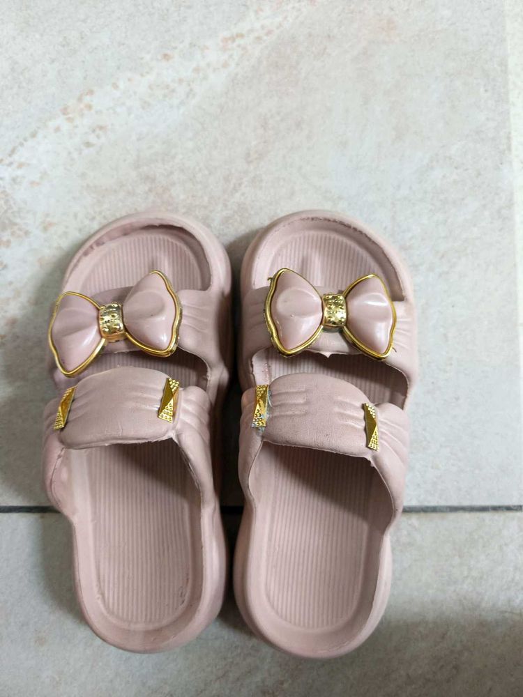 Cute Pink Bow Flip Flops 38 size