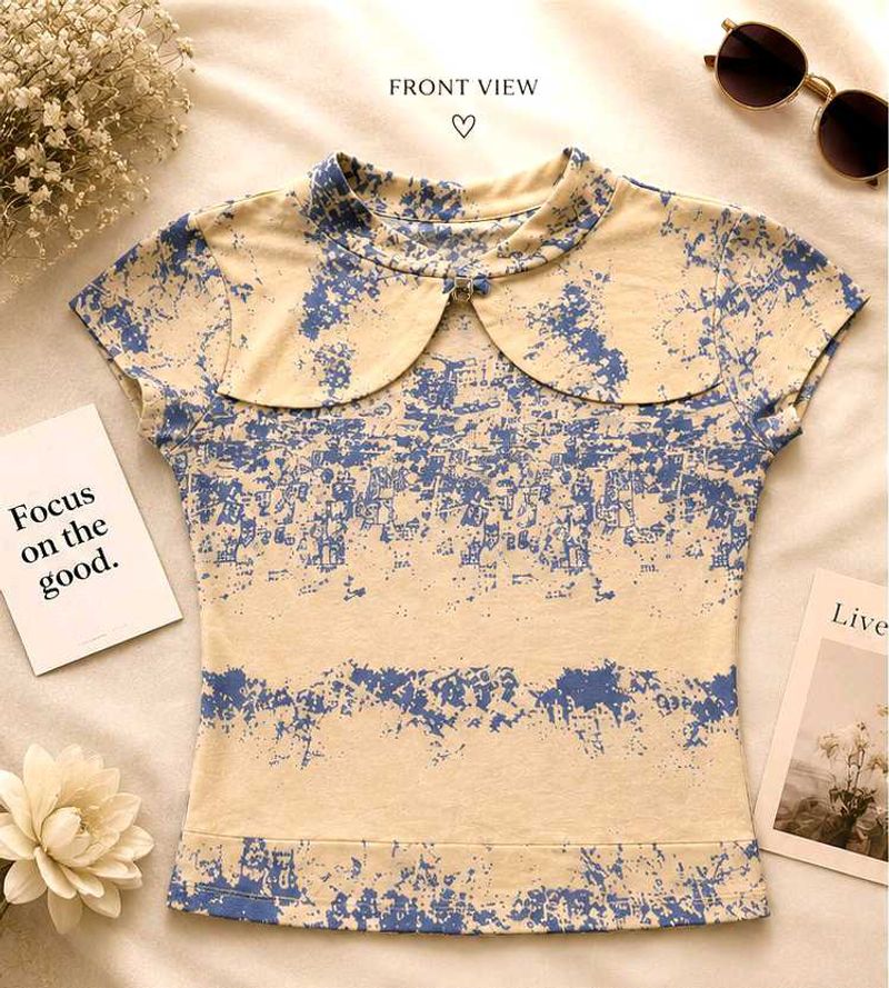 Cute Collar Neck Top 🤍