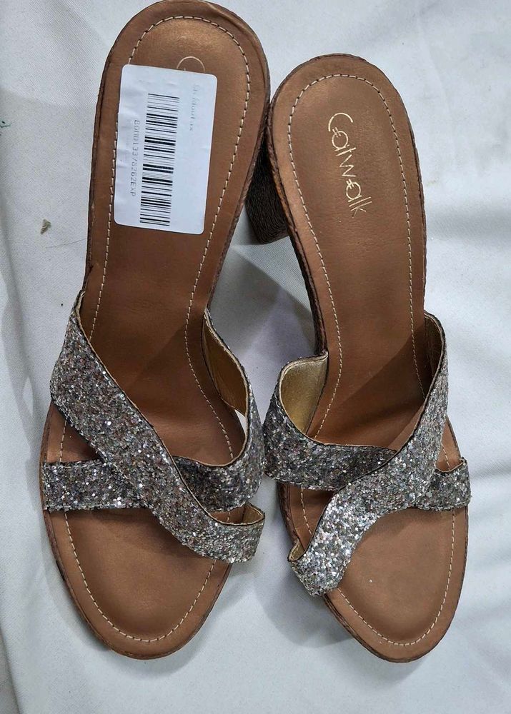 Sparkling Glitter catwalk Block Heels