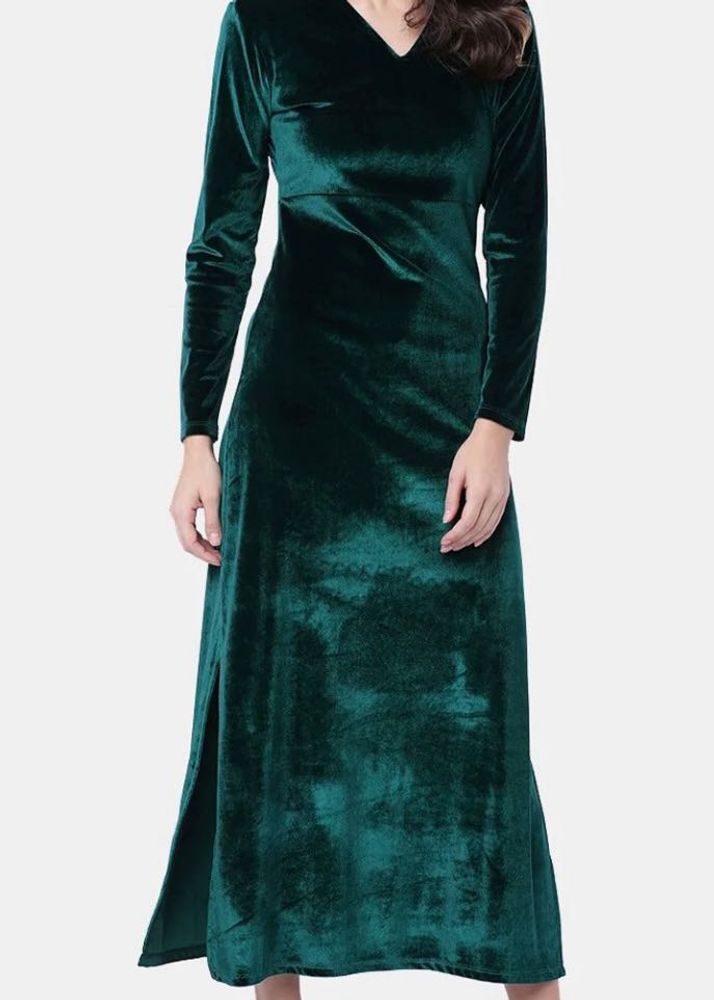 Emerald Velvet Maxi Dress